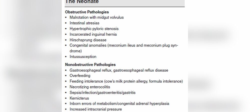 Newborn Vomiting Causes